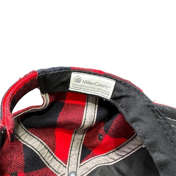 MillerCoors Coors Light Red & Navy Blue Plaid Cap - Picture 5 of 5